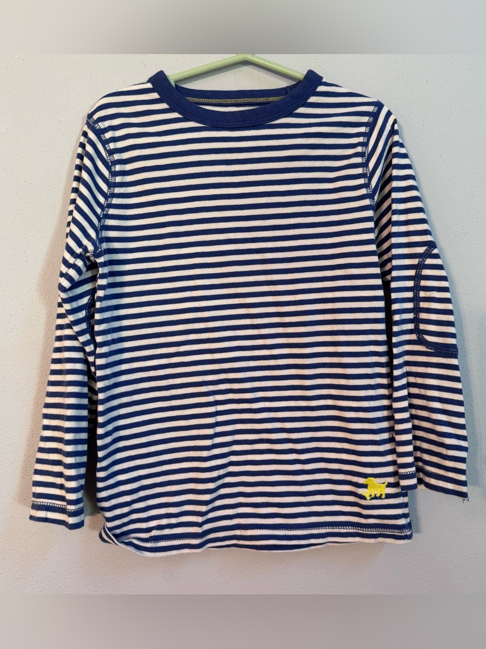 Mini Boden Navy & White Striped Long-Sleeve Tee 6-7 small